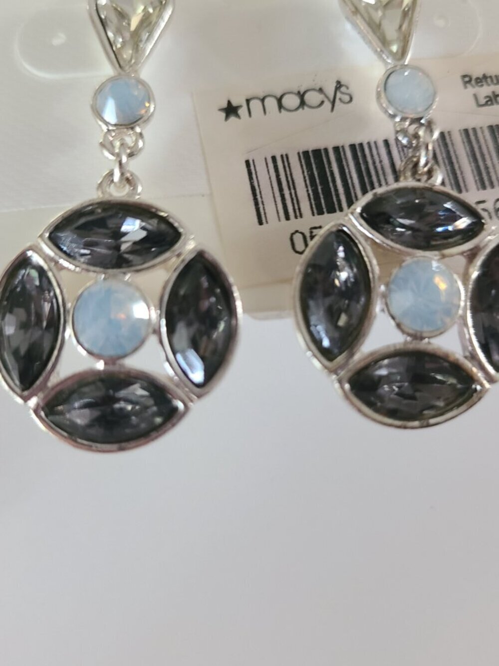 Charter Club Earrings Pierced Dangle Blue Gray - Picture 4 of 8